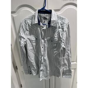 Moon Shine Spirit Brad Paisley Mens Western Shirt S Striped Pearl Snap Rodeo